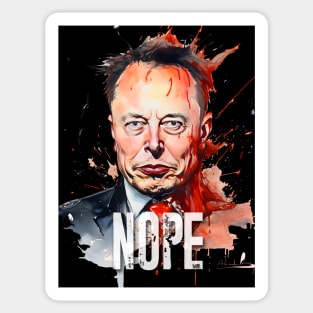 Elon Musk: Incompetence or Poor Leadership on a Dark Background Sticker